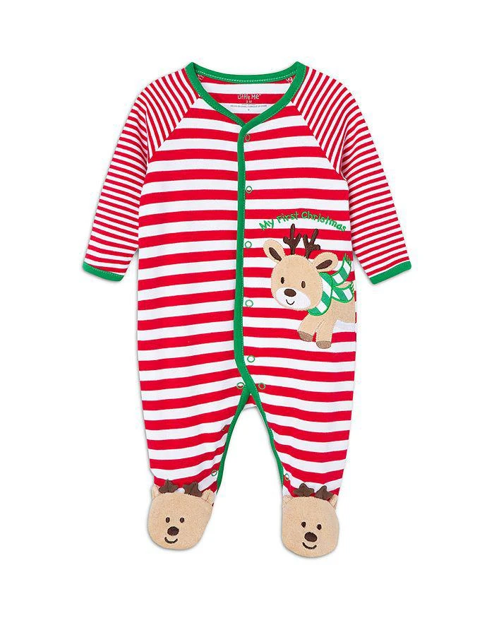 商品Little Me|Boys' Reindeer Striped Footie - Baby,价格¥105,第1张图片