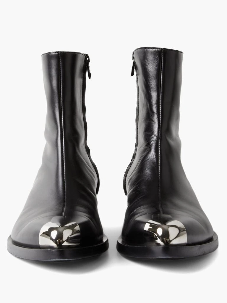 商品Alexander McQueen|Punk metal-toecap leather boots,价格¥8685,第2张图片详细描述