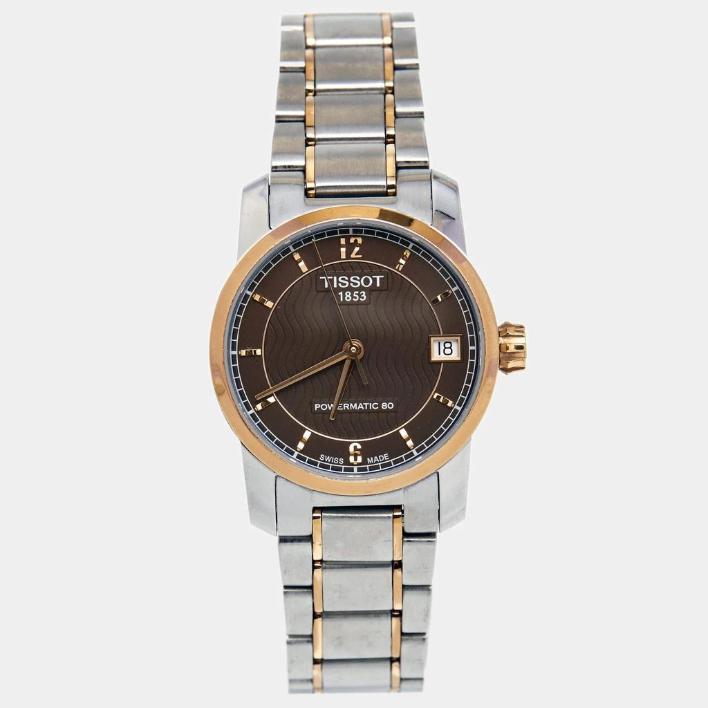 商品[二手商品] Tissot|Tissot Brown Two Tone Titanium T-Classic T087207 Women's Wristwatch 32 mm,价格¥2383,第1张图片