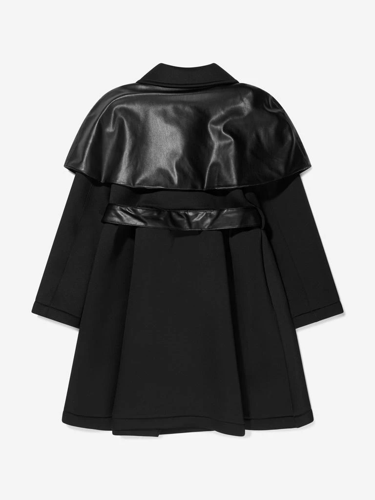 商品Mama Luma|Mama Luma Black Girlst Faux Leather Detail Belted Coat,价格¥1056,第4张图片详细描述
