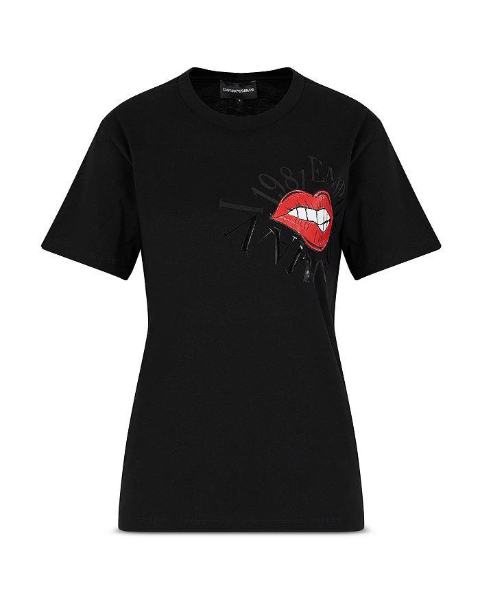 商品Emporio Armani|Lip Logo Short Sleeve Cotton Tee,价格¥1469,第5张图片详细描述