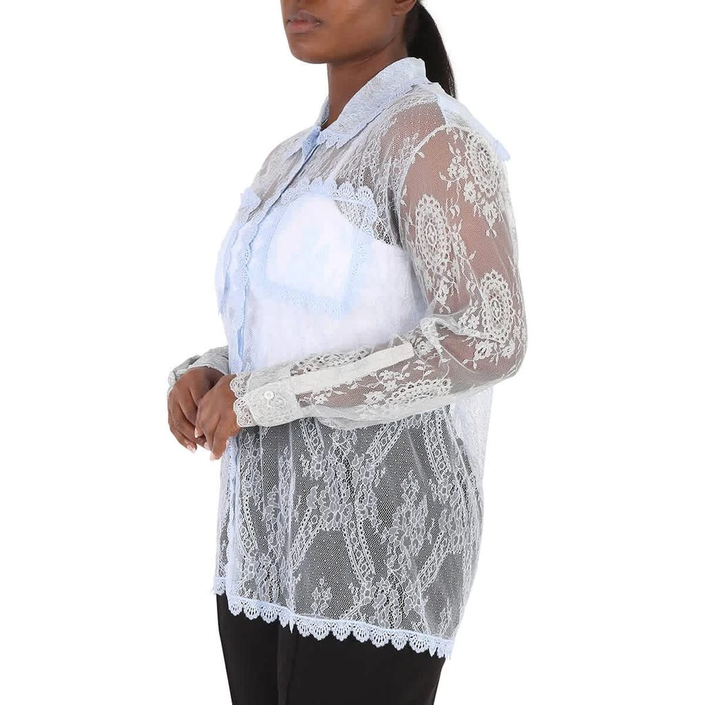 商品Burberry|Ladies Pale Blue Long-sleeve Lace Shirt,价格¥6317,第3张图片详细描述