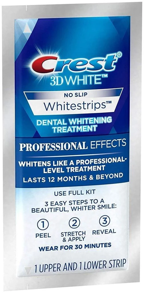 商品Crest|Crest 3D No Slip Whitestrips Professional Effects Teeth Whitening Kit 20 ea,价格¥396,第2张图片详细描述