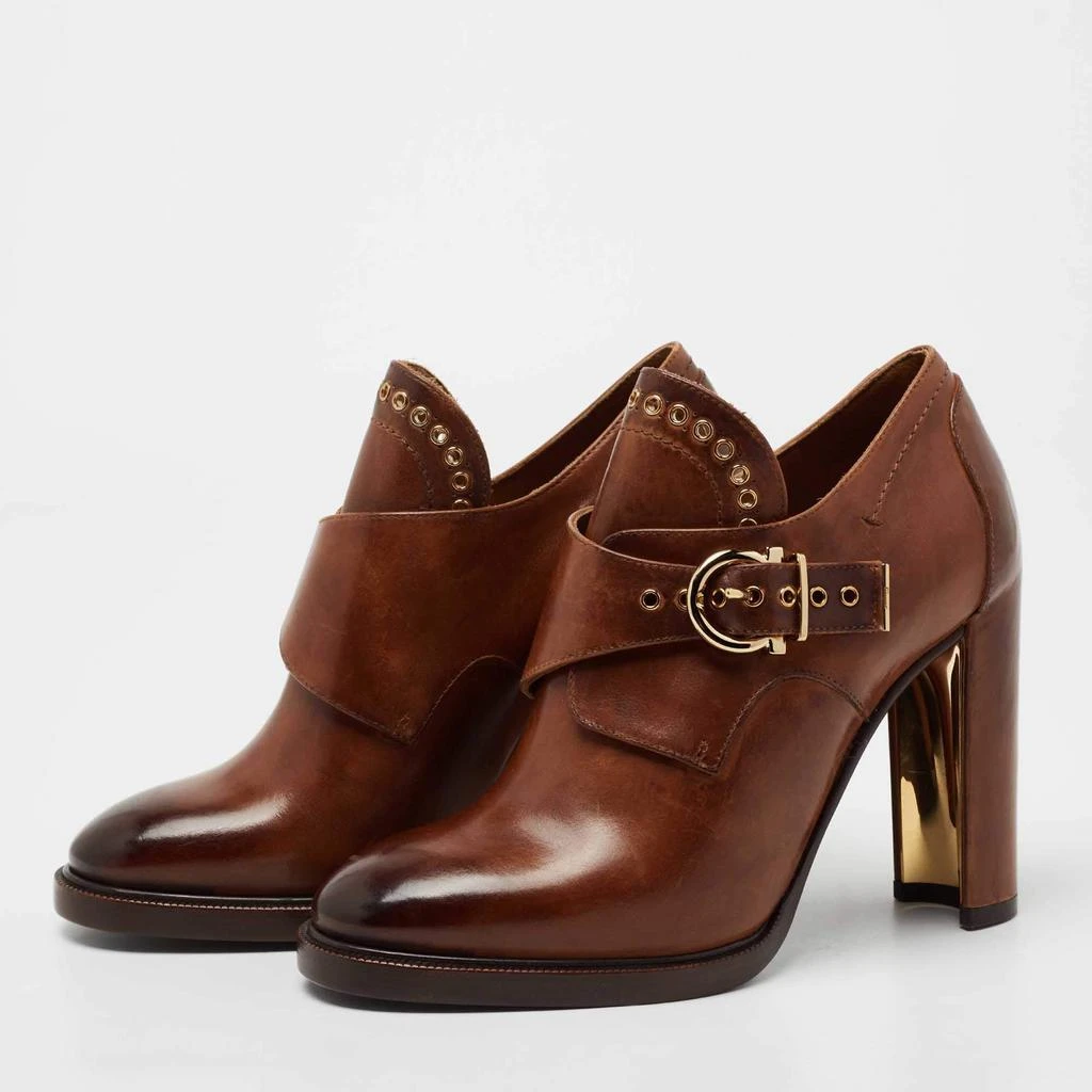 商品Salvatore Ferragamo|Salvatore Ferragamo Brown Leather Nevers Boots Size 39,价格¥3823,第2张图片详细描述