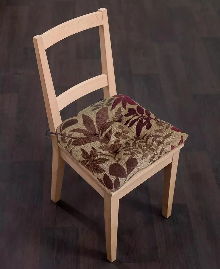 商品Arlee Home Fashions|Leaf Chenille Memory Foam 2-Pack Chair Pads,价格¥294,第3张图片详细描述