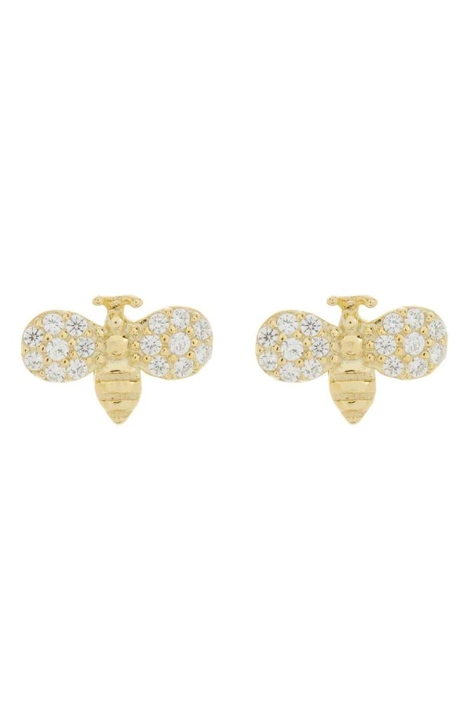 商品Argento Vivo Sterling Silver|18K Gold Plated Pavé Bee Stud Earrings,价格¥99,第1张图片