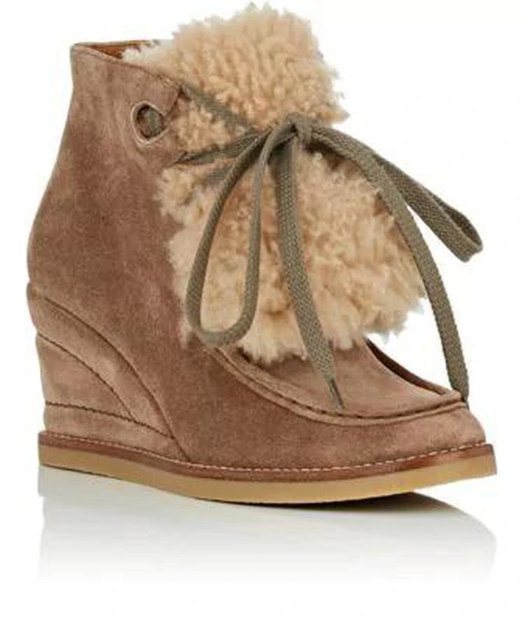 商品Chloé|Perry Suede Wedge Boots,价格¥2522,第2张图片详细描述