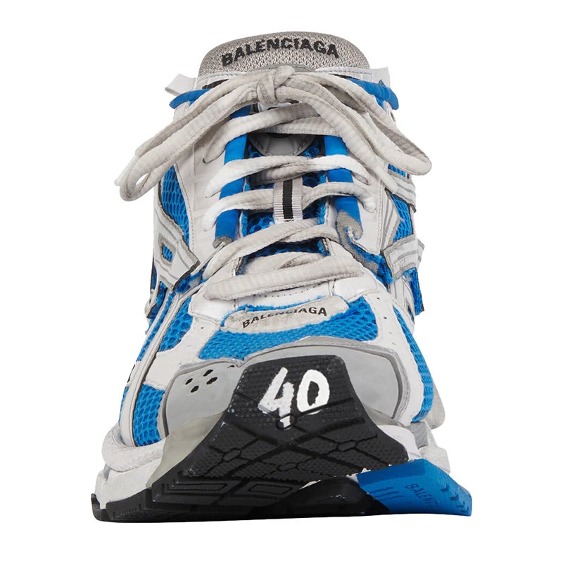 商品Balenciaga|【预售3-7天】巴黎世家  RUNNER系列 女士蓝色网眼和尼龙运动鞋677402W3RB34912,价格¥7647,第6张图片详细描述