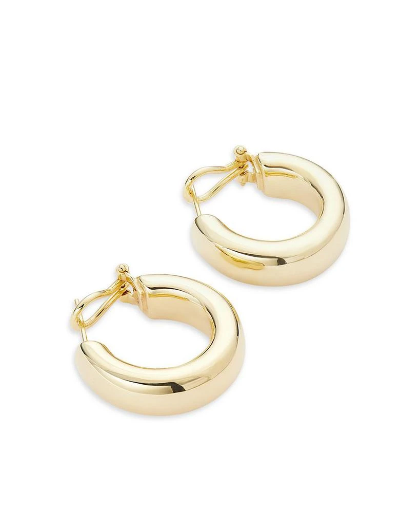 Polished Wide Hoop Earrings in 14K Yellow Gold 商品