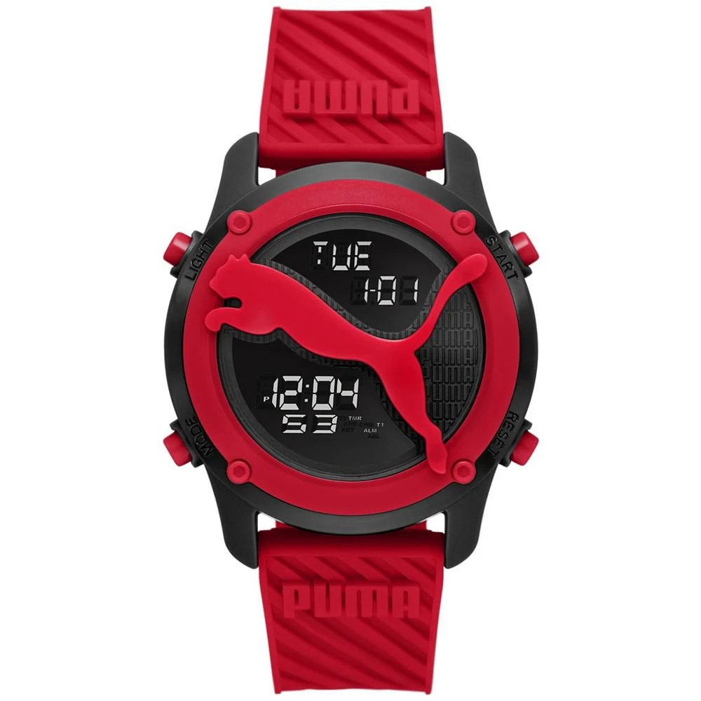 商品Puma|Women's Big Cat Digital Red Polyurethane Strap Watch 44mm,价格¥561,第1张图片