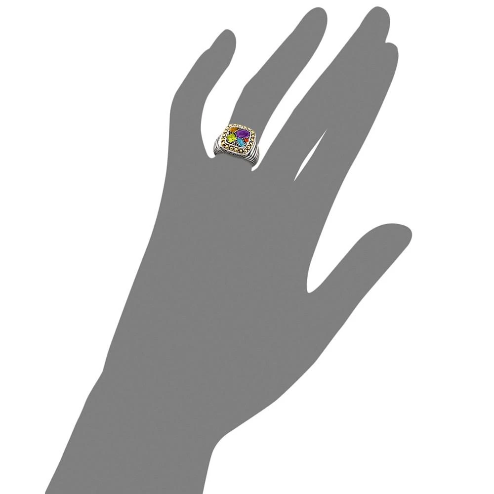 商品Effy|Balissima by EFFY® Multistone Square Ring (1-1/2 ct. t.w.) in 18k Gold and Sterling Silver,价格¥1437,第2张图片详细描述