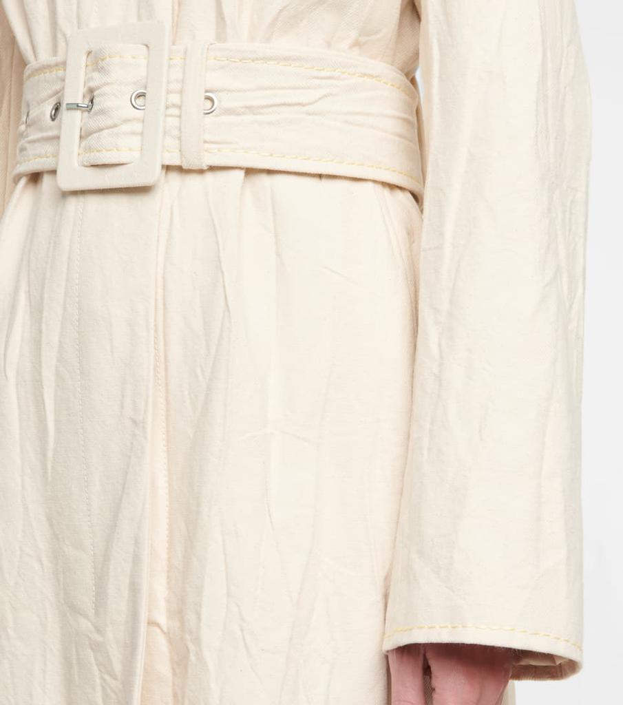 Belted cotton twill coat商品第5张图片规格展示