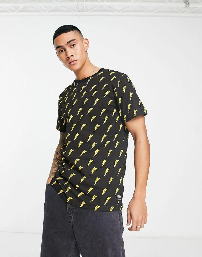 商品WeSC|WESC pattern t-shirt in black,价格¥109,第1张图片