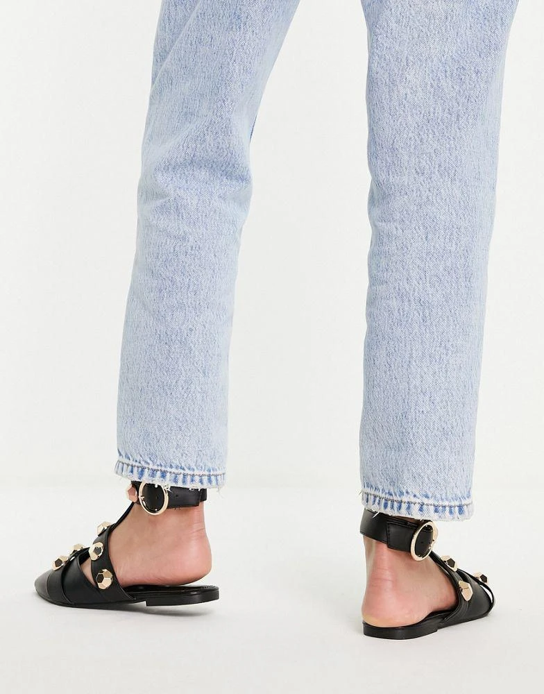 商品ASOS|ASOS DESIGN Wide Fit Lorina studded ballet flats in black,价格¥194,第3张图片详细描述