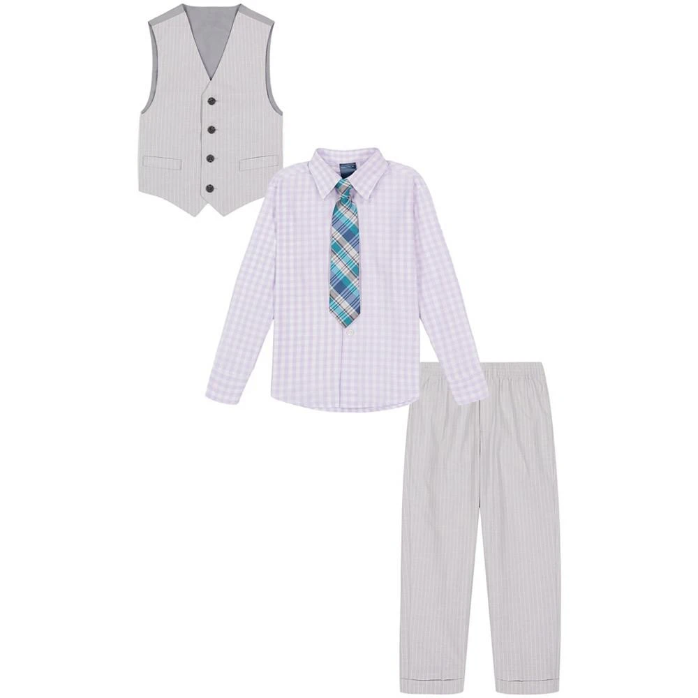 商品Nautica|Little Boys Pinstripe Vest, Shirt, Pant and Necktie Set,价格¥192,第3张图片详细描述