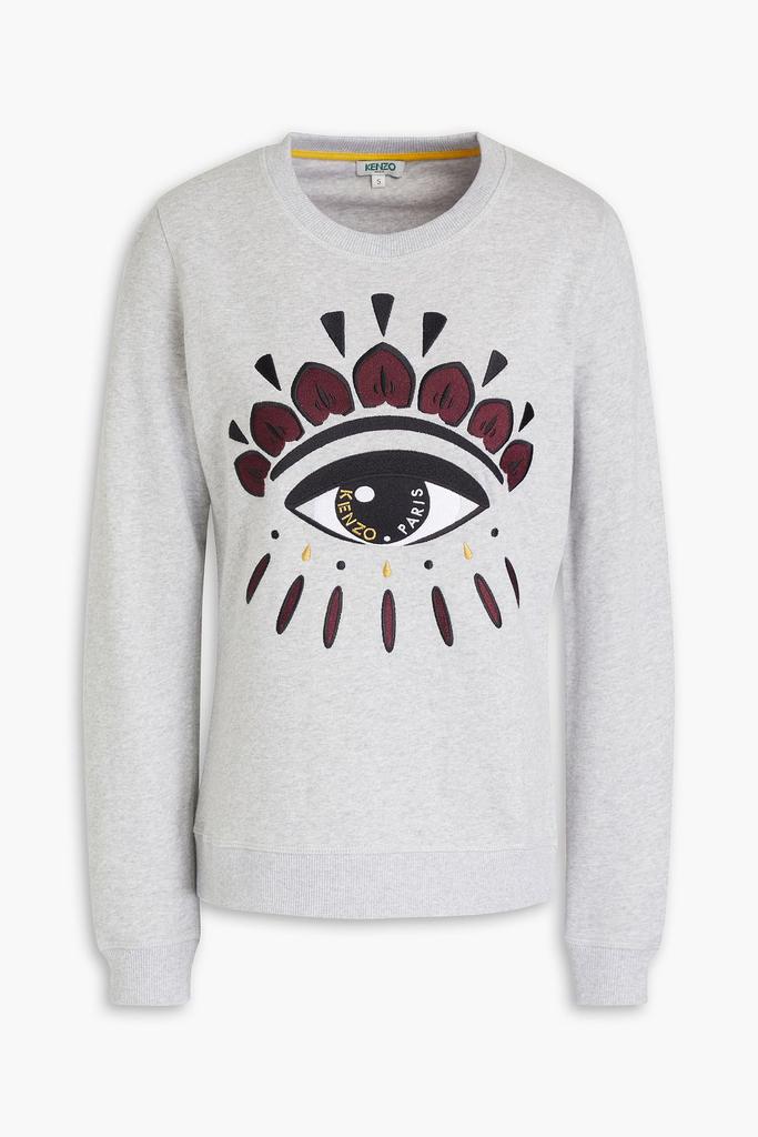 Embroidered mélange French cotton-terry sweatshirt商品第3张图片规格展示