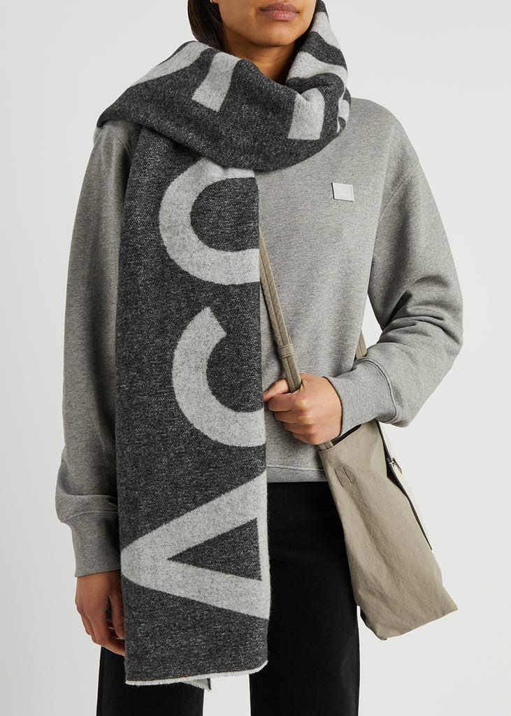 商品Acne Studios|Toronto logo-intarsia wool-blend scarf,价格¥1847,第4张图片详细描述