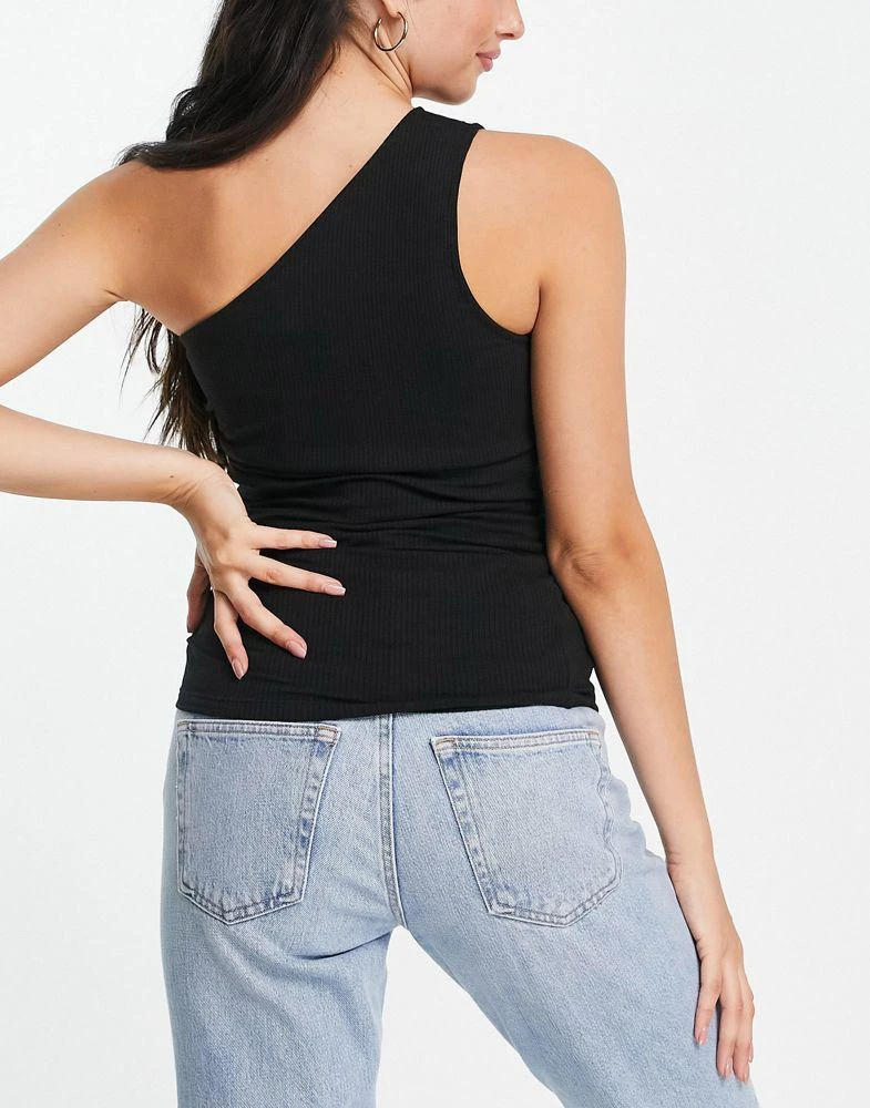 商品Pieces Maternity|Pieces Maternity one shoulder top in black,价格¥53,第2张图片详细描述