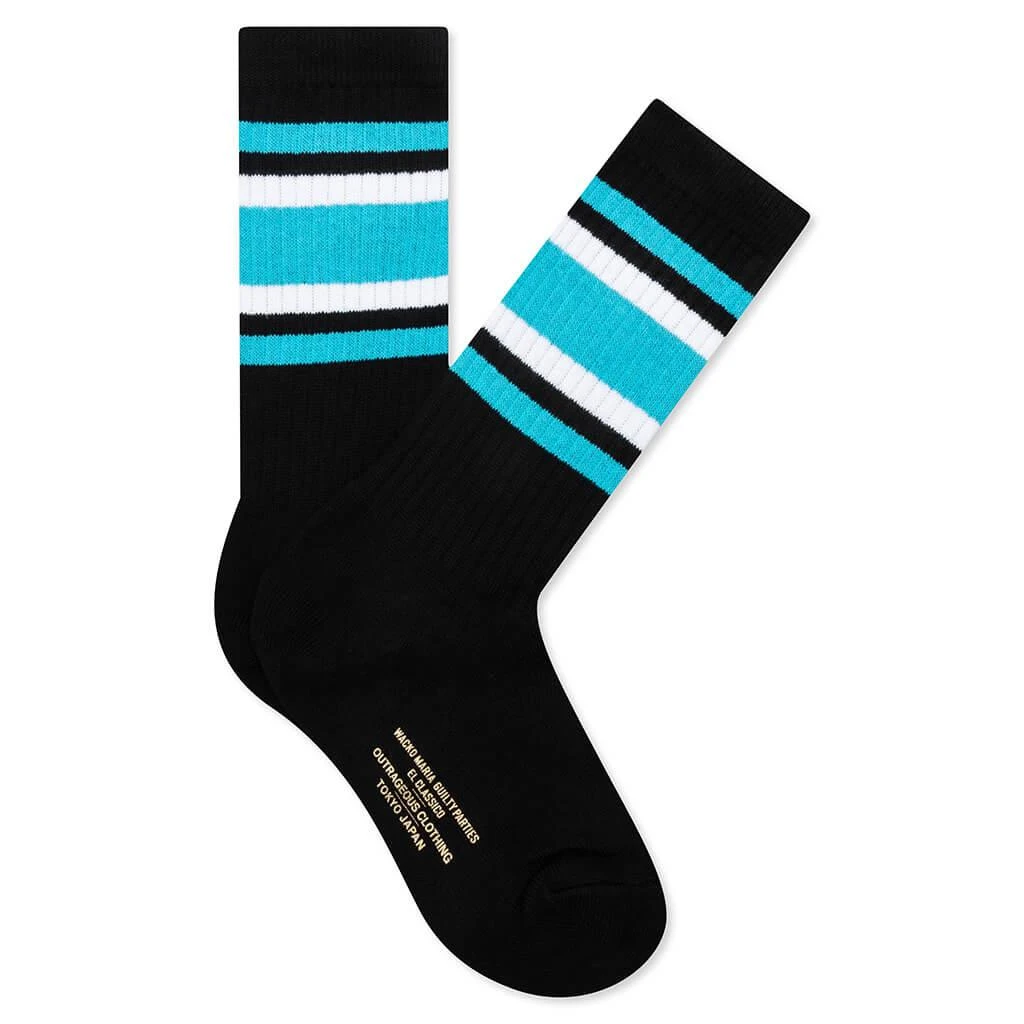 商品Wacko Maria|Skater Socks Type-1 - Black/Sax,价格¥229,第1张图片