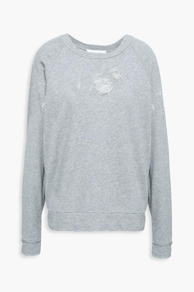 Uprile distressed French cotton-terry sweatshirt商品第1张图片规格展示