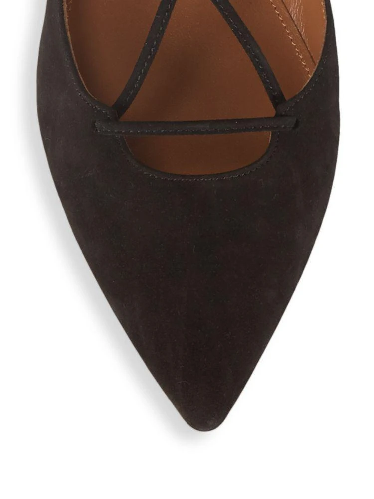商品Aquazzura|Belgravia 麂皮绑带平底鞋,价格¥5464,第3张图片详细描述