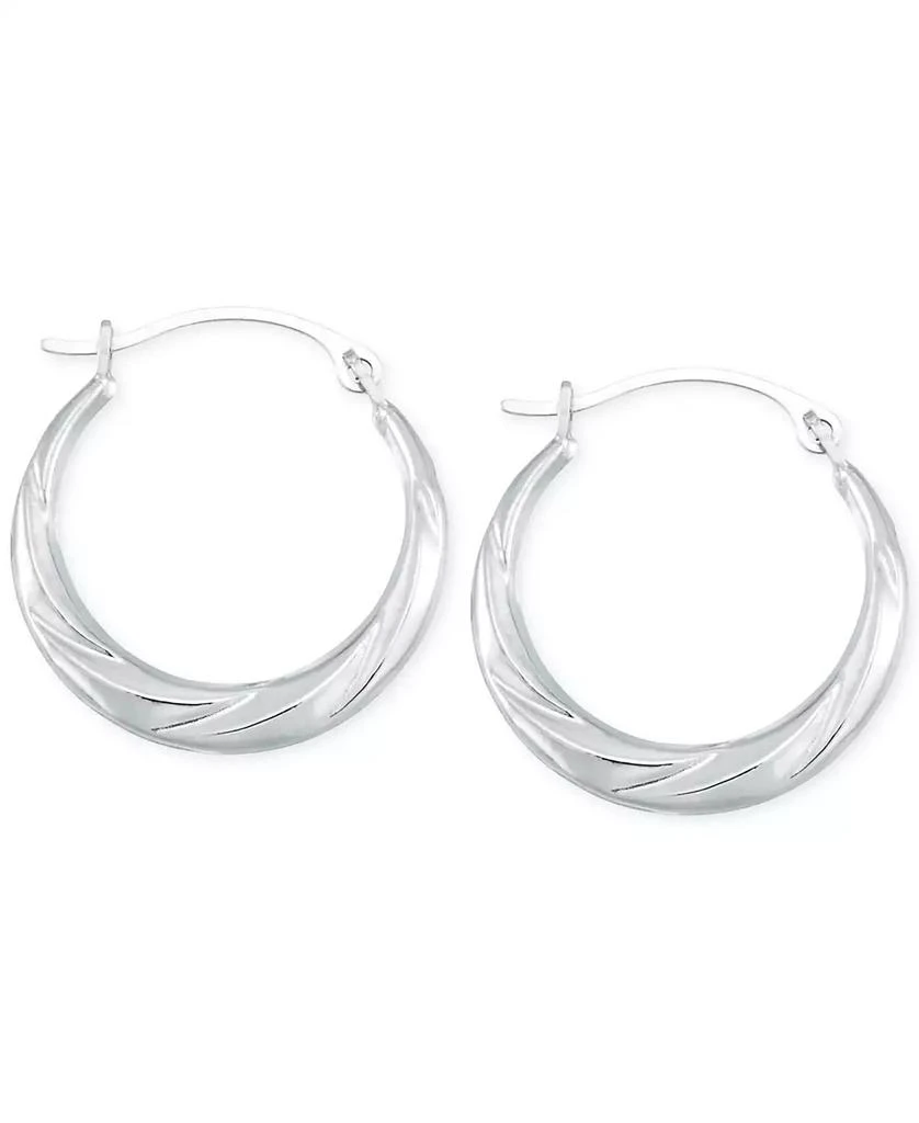 商品Macy's|Hoop Earrings in 10k White Gold,价格¥2292,第1张图片