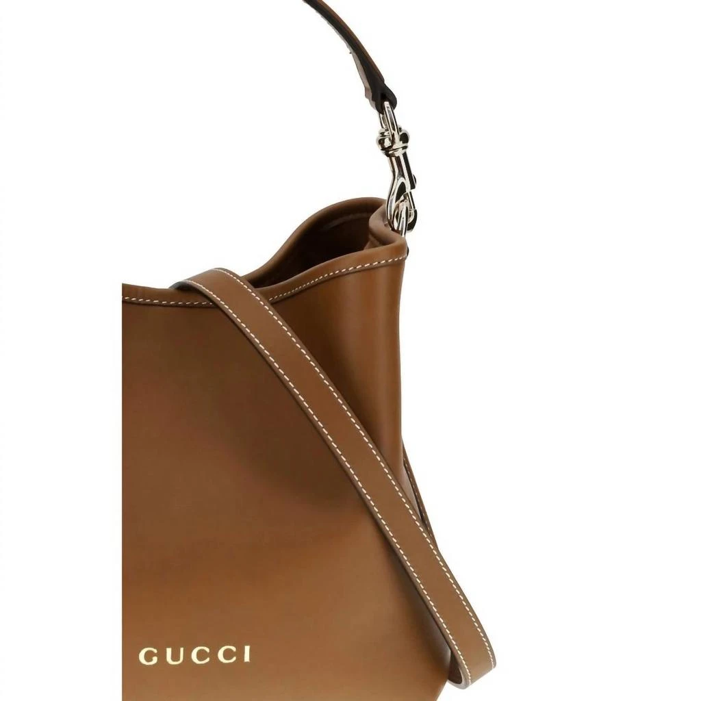 商品Gucci|Gucci - Women's Gg Emblem Leather Bucket Bag,价格¥16897,第4张图片详细描述