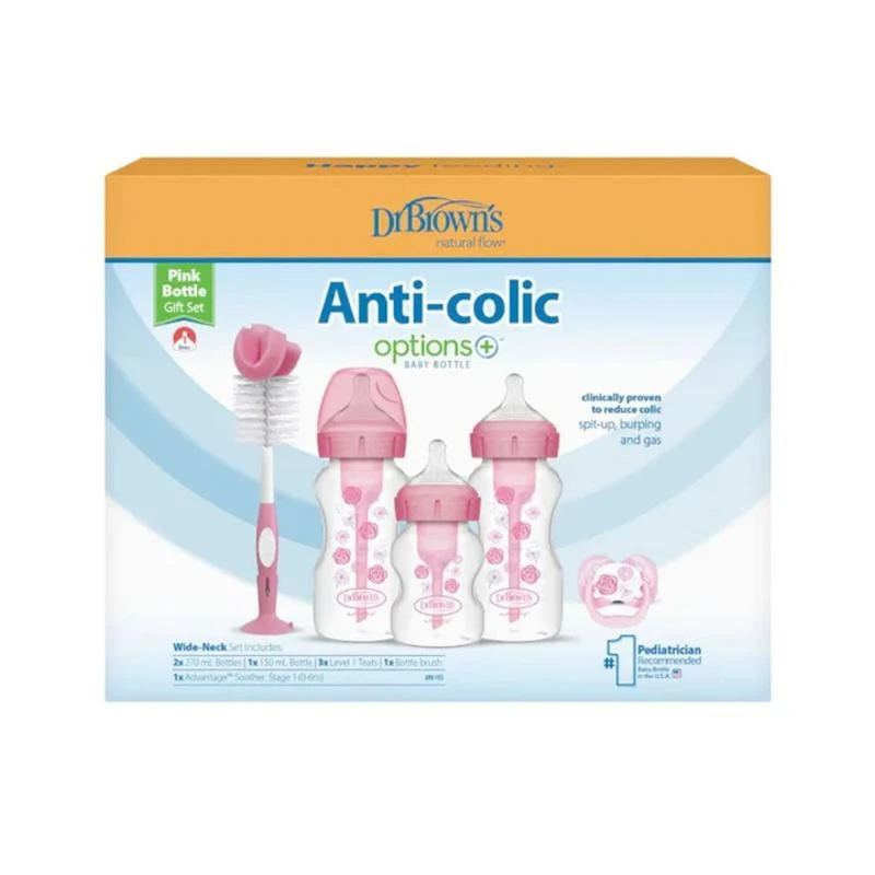 商品Dr Brown|Dr Brown - Options+ Anti-Colic Gift Set - Pink,价格¥432,第1张图片