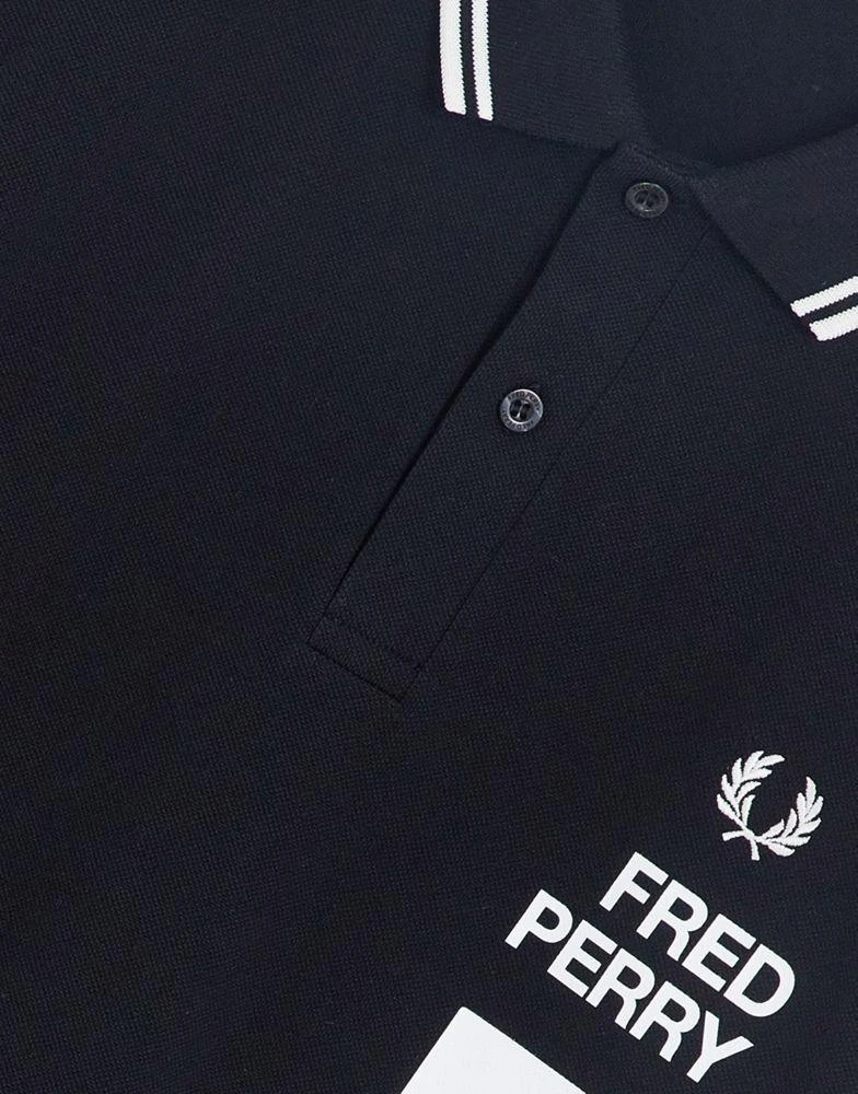 商品Fred Perry|Fred Perry back print polo shirt exclusive to ASOS in black,价格¥634,第3张图片详细描述