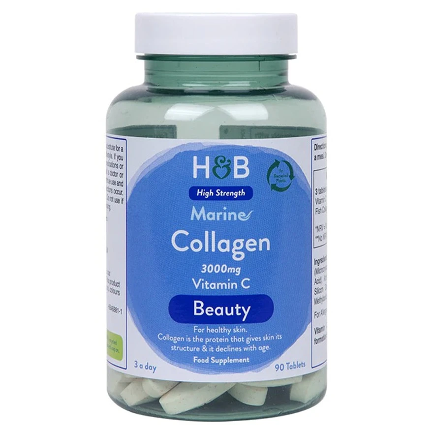 商品[国内直发] Holland Barrett|HOLLAND&BARRETT  海洋胶原蛋白3000毫克 + 维他命C 90粒,价格¥514,第1张图片