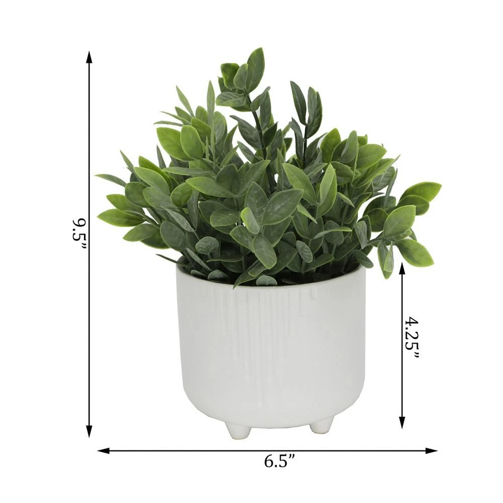 商品Flora Bunda|Tea Leaf in White Cascade Footed Pot, 6.5",价格¥471,第2张图片详细描述
