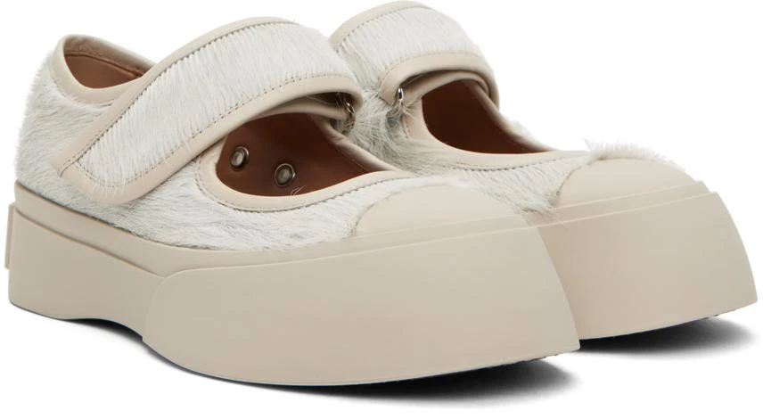 商品Marni|White Pablo Mary Jane Ballerina Flats,价格¥7338,第4张图片详细描述