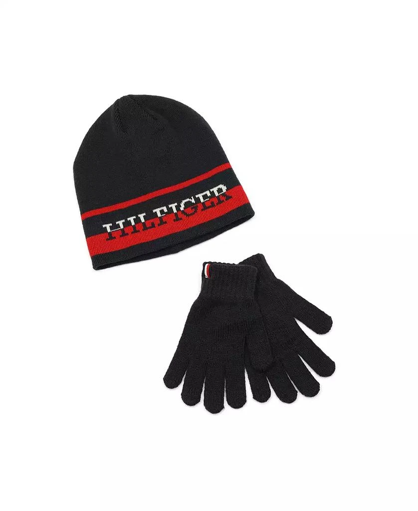 商品Tommy Hilfiger|Big Boys Split Monotype Hat And Gloves Set,价格¥72,第1张图片