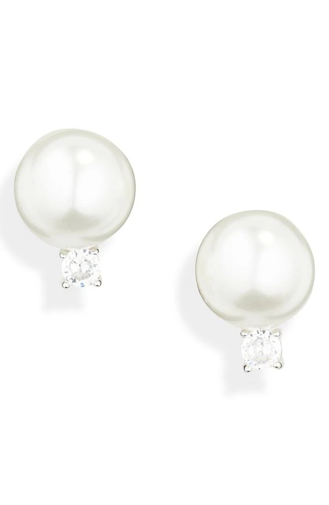 商品Nordstrom|CZ Accent Faux Pearl Stud Earrings,价格¥44,第1张图片