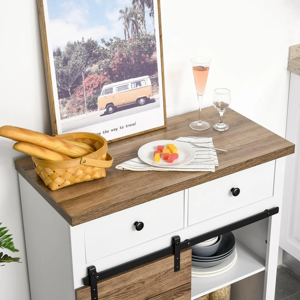 商品Streamdale Furniture|Streamdale Farmhouse Coffee Bar Cabinet,价格¥1784,第3张图片详细描述