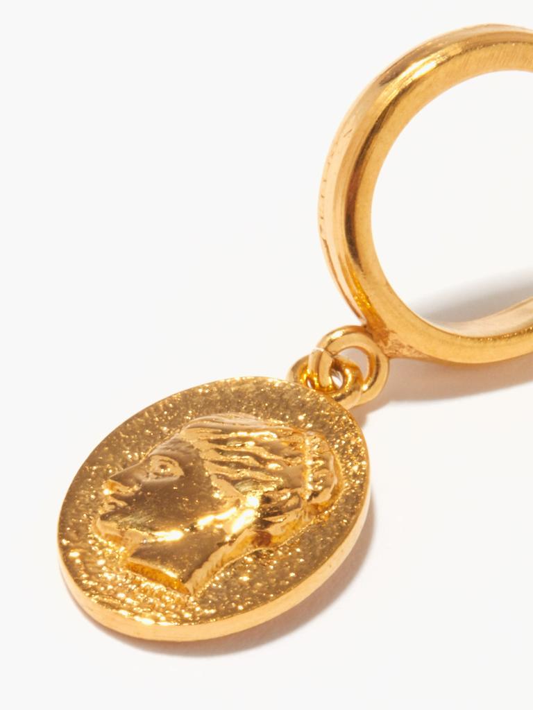 Hygieia coin-charm gold-plated hoop earrings商品第5张图片规格展示