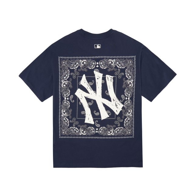 【韩国直邮|包邮包税】MLB 美联邦藏蓝色腰果花T恤衫 3ATS52023-50NYD商品第4张图片规格展示