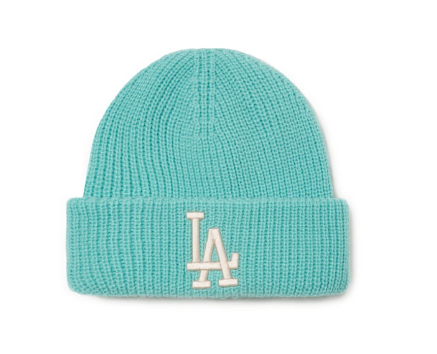 商品MLB|【享贝家】MLB 洛杉矶道奇队 LA LogO针织毛线帽 男女同款 薄荷绿 3ABNM0716-07MTS,价格¥161,第1张图片
