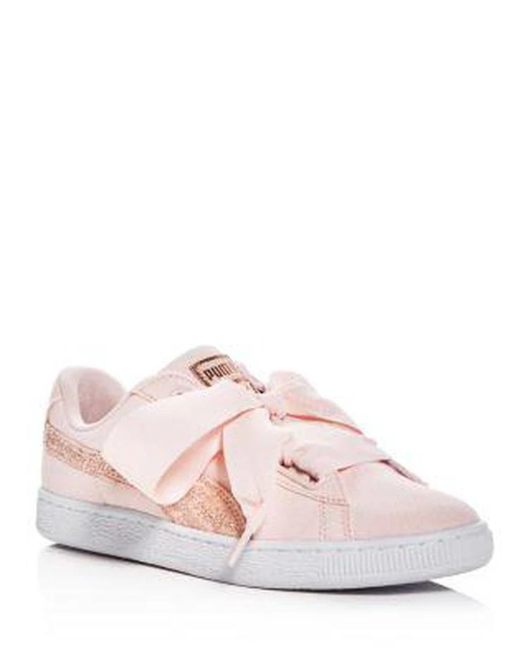 商品Puma|Basket Heart Canvas & Glitter 女士运动休闲鞋,价格¥248,第1张图片