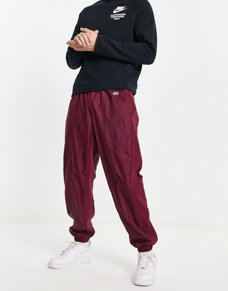Nike Circa Premium winter textured casual trousers dark beetroot red商品第4张图片规格展示