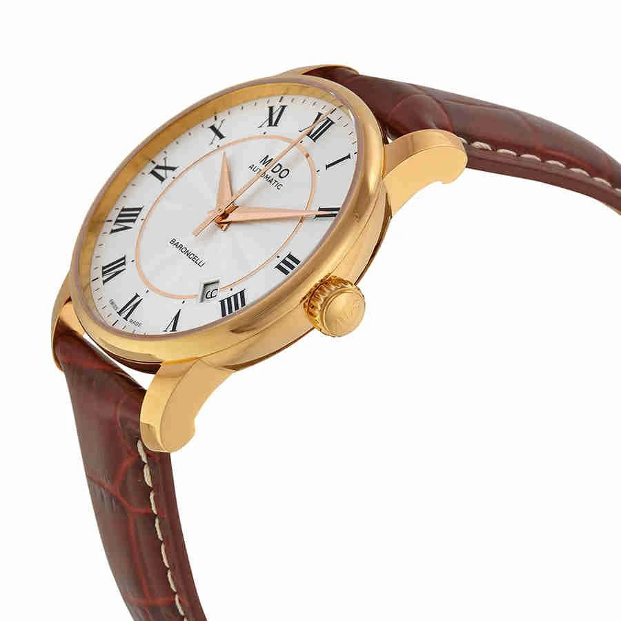 商品MIDO|Baroncelli Silver Dial Brown Leather Men's Watch M86002218,价格¥4870,第2张图片详细描述