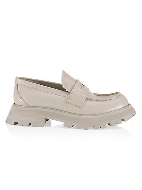 商品Alexander McQueen|Leather Lug-Sole Penny Loafers,价格¥3268,第1张图片