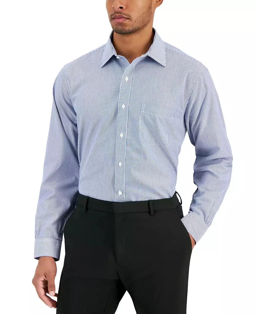 商品Brooks Brothers|Men's Regular Fit Non-Iron Spread Collar Bengal Stripe Broadcloth Dress Shirt,价格¥330,第1张图片