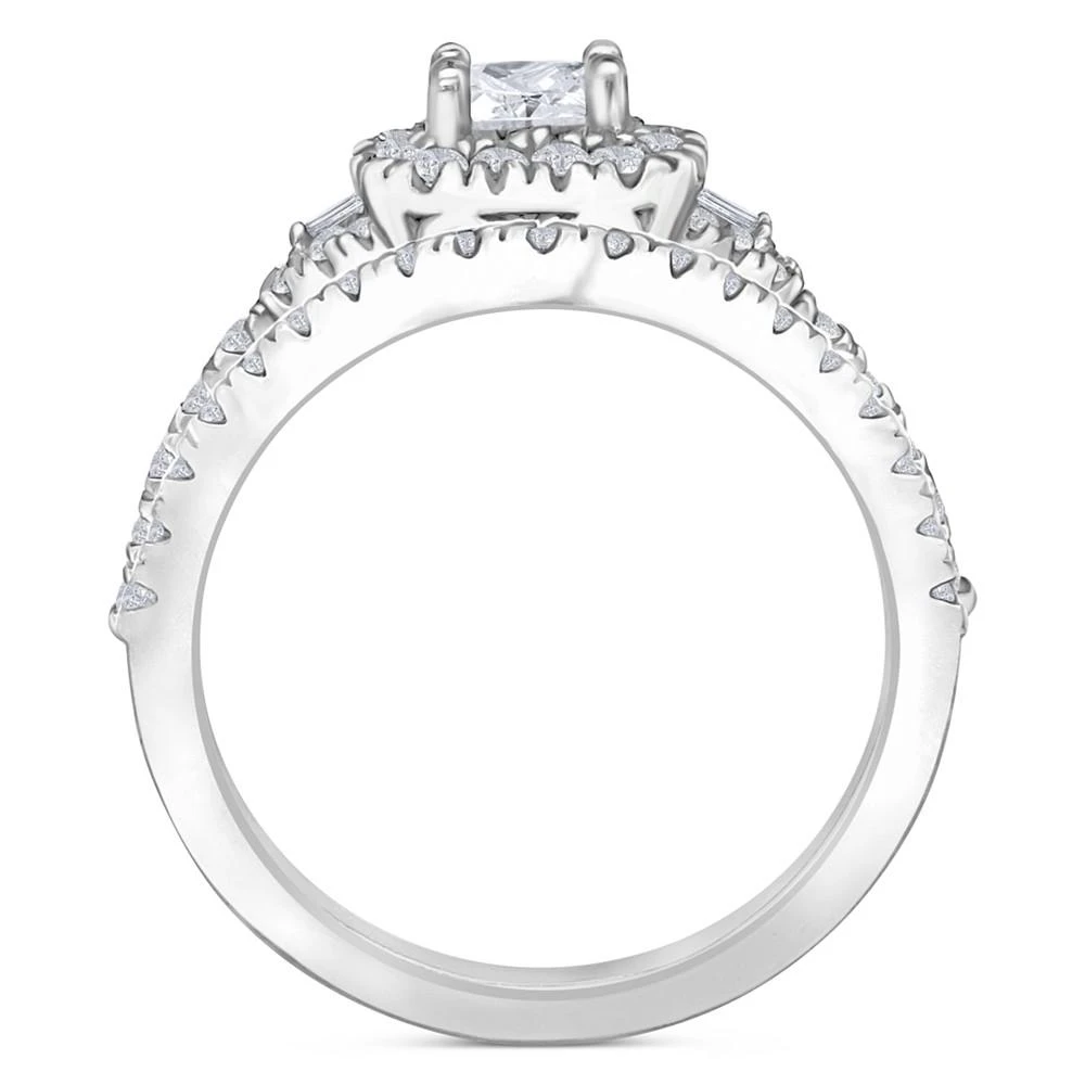 商品Macy's|Diamond Princess Bridal Set (1-1/4 ct. t.w.) in 14k White Gold,价格¥44100,第3张图片详细描述
