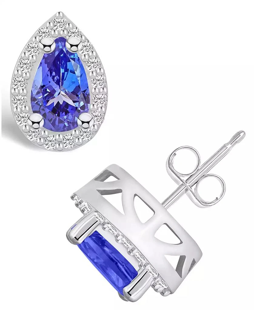 商品Macy's|Tanzanite (1-3/4 Ct. t.w.) and Diamond (1/3 Ct. t.w.) Halo Stud Earrings,价格¥34324,第1张图片