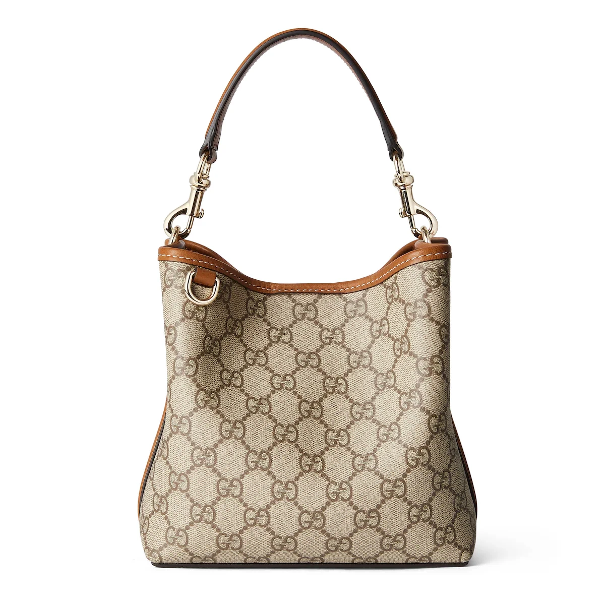 商品Gucci|【预售】 古驰 24秋冬 女士 单肩包 GG EMBLEM系列迷你水桶包 815118 FAD6L 9758,价格¥14887,第1张图片