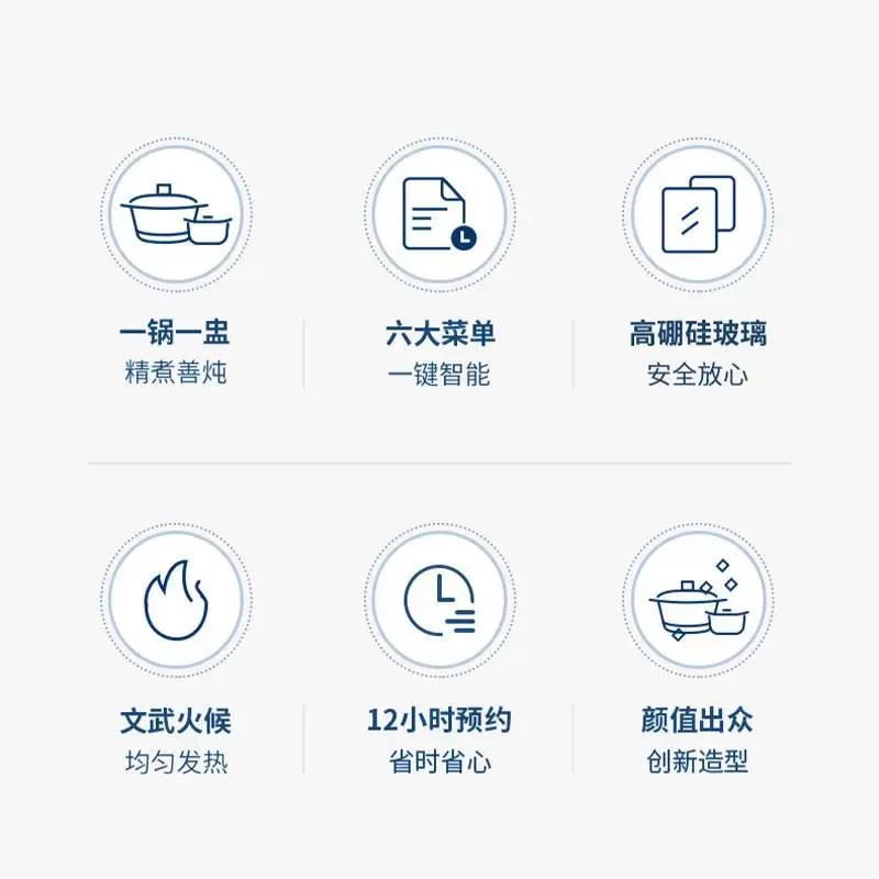 小型养生锅1.2L多功能电炖锅MR9081燕窝隔水炖盅煲汤煮粥神器 商品