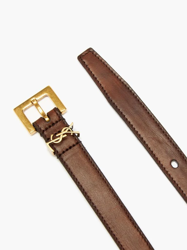 商品Yves Saint Laurent|Logo-plaque leather belt,价格¥4971,第2张图片详细描述