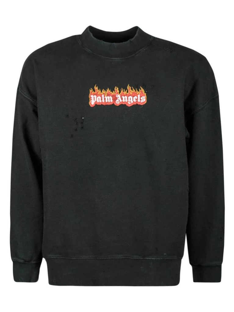 商品Palm Angels|Palm Angels Gd Burning Logo Crewneck Sweatshirt,价格¥3170,第1张图片