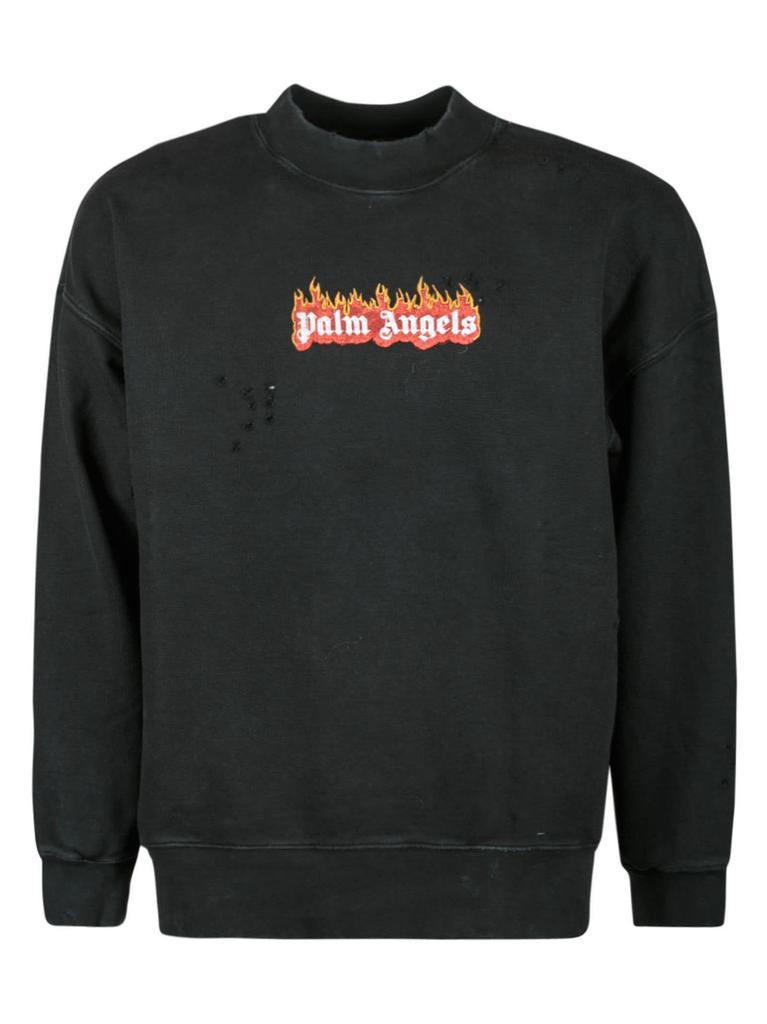 商品Palm Angels|Palm Angels Gd Burning Logo Crewneck Sweatshirt,价格¥3418,第1张图片
